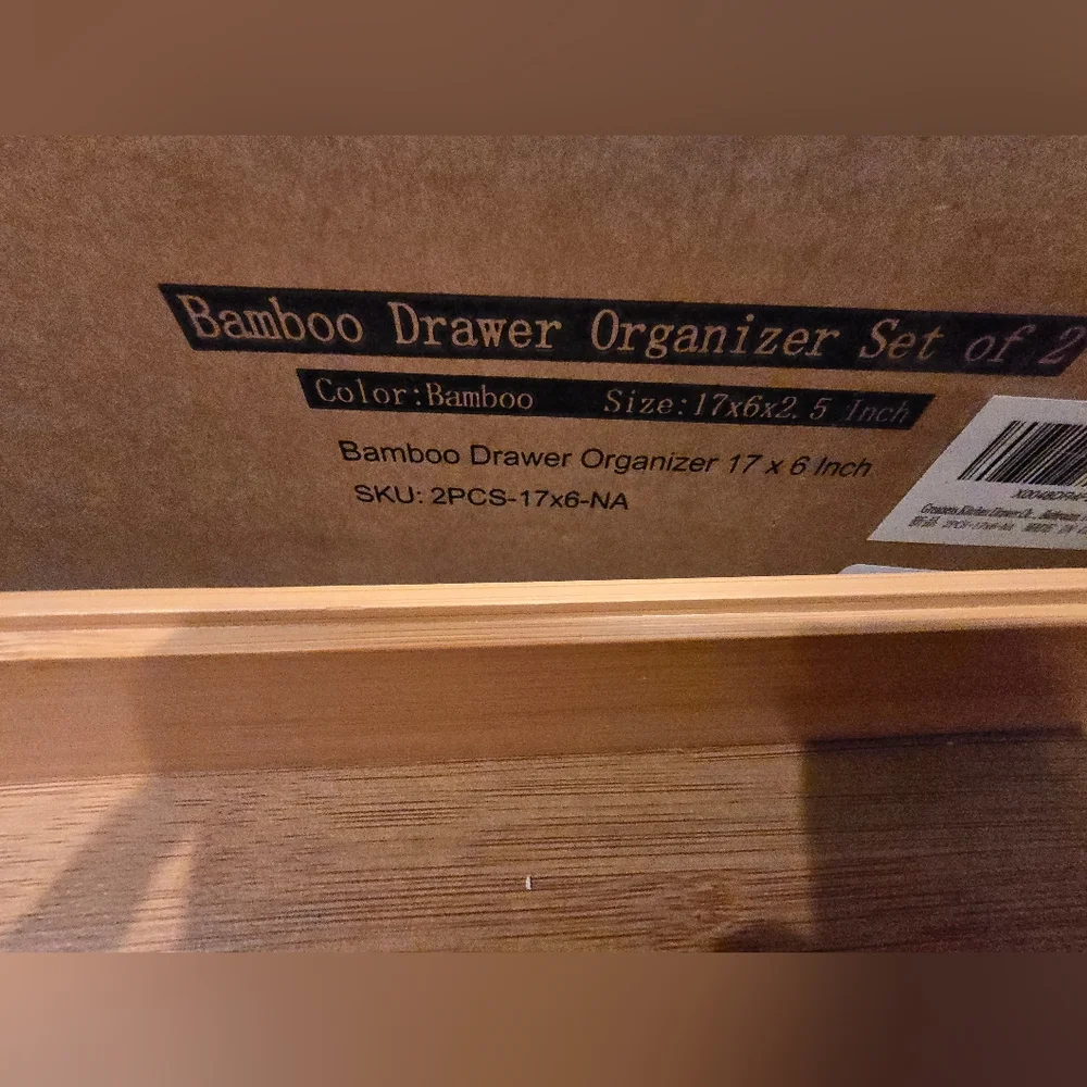 Greatseas 2 Pc Bamboo Storage Tray Set, Drawer Or Counter